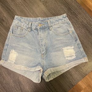 Ripped Denim Shorts